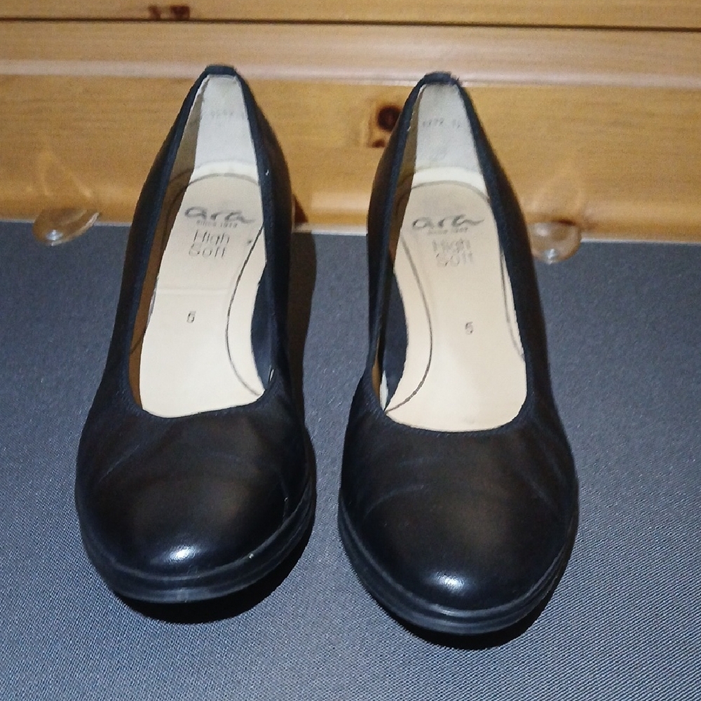 Ara Leather Black High Soft Women's Heels